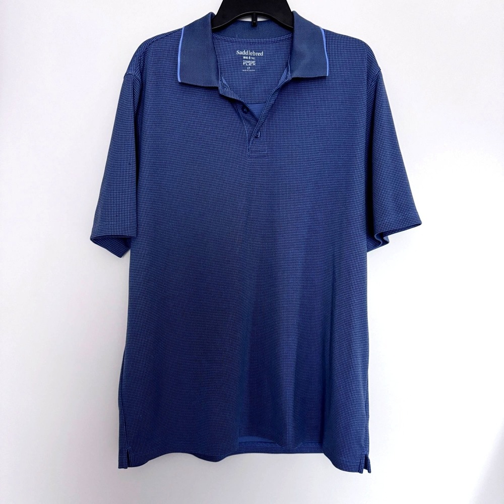Saddlebred Polo Shirt Comfort Flex Mens LT Blue Short Sleeve Golf